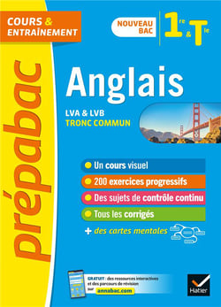 Prépabac cours & entraînement : anglais, LV1 & LV2, tronc commune - 1re, terminale