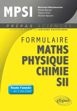 Formulaire : Mathématiques - Physique-Chimie -SII - MPSI