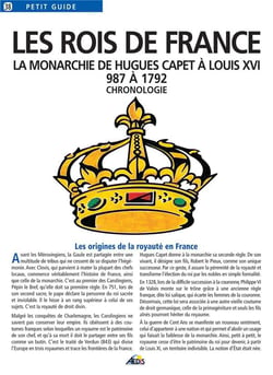 Les rois de France - la monarchie de Hugues Capet à Louis XVI, 987 à 1792 - chronologie