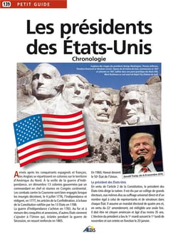 Les présidents des Etats-Unis - chronologie