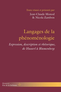 Langages de la phénoménologie : expression, description et rhétorique, de Husserl à Blumenberg