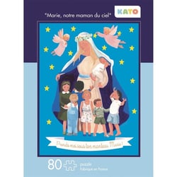 Puzzle KATO "Marie Notre maman du ciel" : Puzzle de 80 pièces ,dimensions 32.6x24.6 cm