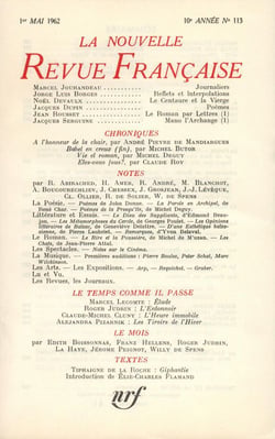 La nouvelle revue francaise t.113