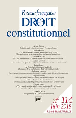 Revue française de droit constitutionnel n.114 (édition 2018)