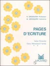 Pages d'écriture au stylo plume : cahier primevère CE1