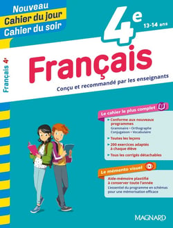 Cahier du jour / cahier du soir : français - 4e