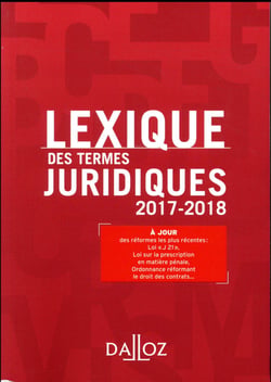 Lexique Des Termes Juridiques 2017-2018
