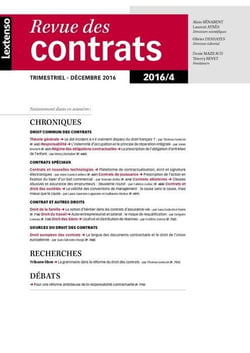 Revue des contrats : 2016 Tome 4