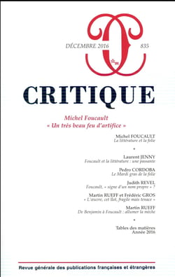 Revue Critique n.835 : Michel Foucault "un très beau feu d'artifice"