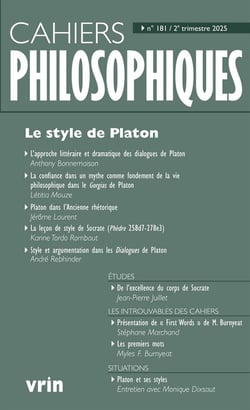 Cahiers philosophiques n.181 : Le style de Platon
