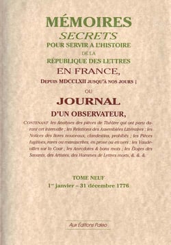 Mémoires secrets ou journal d'un observateur t.9 1776