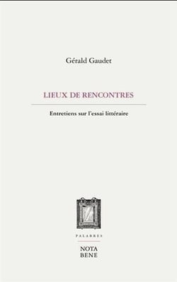 Nos lieux de rencontre : Entretiens sur l'essai littéraire