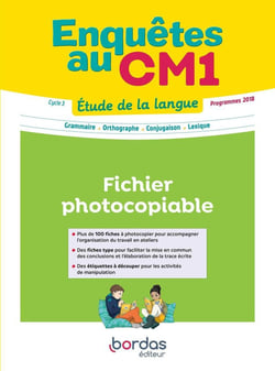 Enquêtes au CM1 - étude de la langue - cycle 3 - fichier photocopiable - programmes 2018 (édition 2021)
