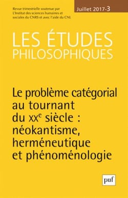 Revue Les études philosophiques n.2017/3 : les catégories au seuil de la phénoménologie