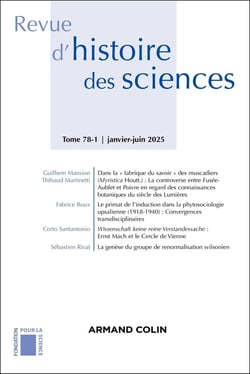 Revue d'histoire des sciences n.78/1 : Varia