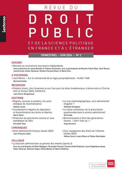 Revue du droit public et de la science politique en France et à l'étranger Tome 2-2024