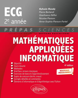 Mathématiques appliquées - informatique : prépas ECG 2e année - programme 2022