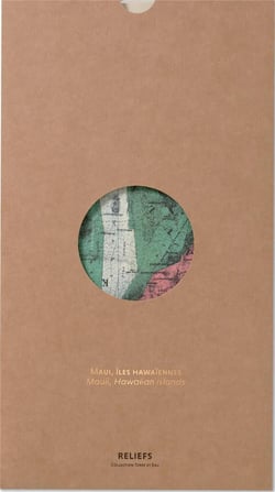 Carte géographique nostalgique : Maui, îles hawaiennes