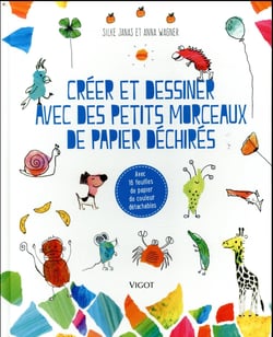 Créer et dessiner avec des petits morceaux de papier déchirés