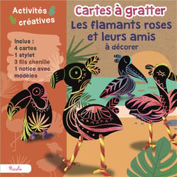 Cartes à gratter - les flamants roses et leurs amis à décorer