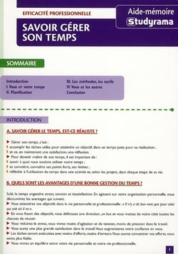 Savoir gérer son temps