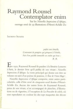 Raymond Roussel : contemplator enim