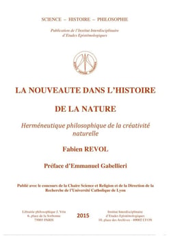 La nouveauté dans l'histoire de la nature : Herméneutique philosophique de la créativité naturelle
