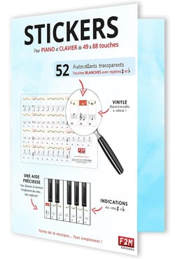 Autocollants de clavier de piano imprimables numériques pour débutants,  autocollants éducatifs de piano, autocollants de piano -  France