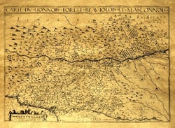 LIONNOIS FOREZ ET LE MASCONNOIS EN 1610 - 50 CM X 38 CM