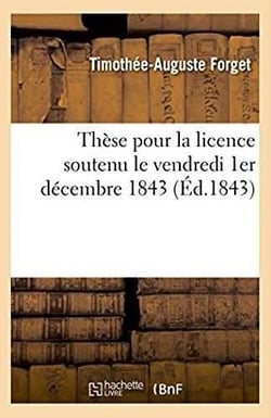 These pour la licence soutenu le vendredi 1er decembre 1843