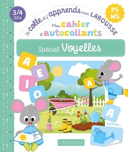 Je colle et j'apprends avec Larousse : PS, MS - Mon cahier d'autocollants, spécial Voyelles