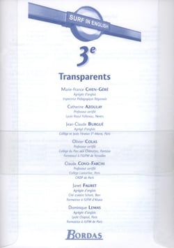 SURF IN ENGLISH : anglais - 3ème - transparents (édition 2003)
