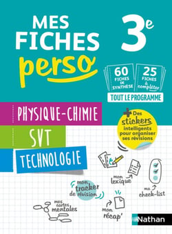 Mes fiches perso : physique-chimie, SVT, technologie - 3e (édition 2019)
