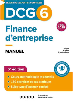 DCG 6 : Finance d'entreprise - Manuel (5e édition)