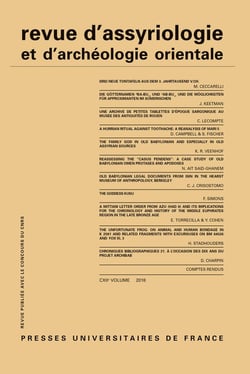 REVUE D'ASSYRIOLOGIE ET D'ARCHEOLOGIE ORIENTALE n.112 (édition 2018)