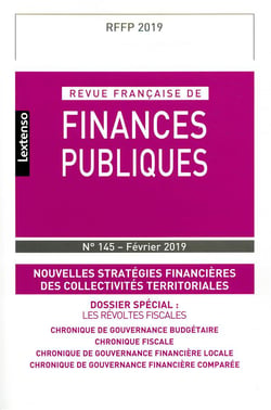 Revue française de finances publiques n.145 : nouvelles stratégies financières des collectivités territoriales
