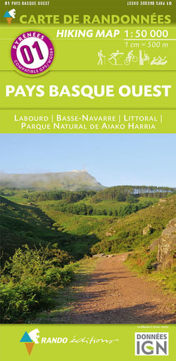 Pays Basque Ouest : 1/50 000 : cartes de randonnées