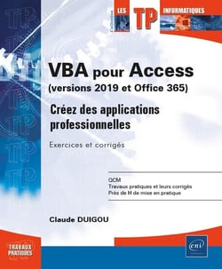 Vba pour access (version 2019 et office 365) - creez des applications professionnelles : exercices e