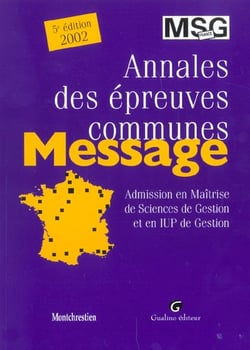 Epreuves communes d'annales messages 2002