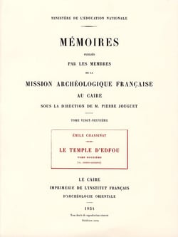 Le temple d'edfou tome douzieme réédition premier édition 19
