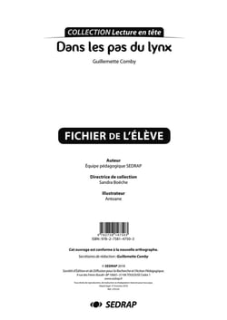 Dans les pas du lynx - fichier pédagogique