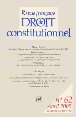 Revue française de droit constitutionnel n.62