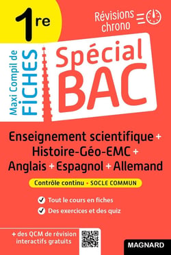 Spécial bac : maxi compil de fiches - contrôle continu - 1re bac 2022 - tout le programme en 191 fiches, cours ultra-visuel, mémos, schémas-bilans, exercices et QCM