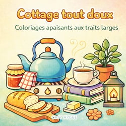 Cottage tout doux : Coloriages apaisants aux traits larges