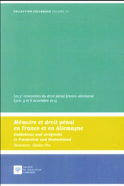 MEMOIRE ET DROIT PENAL EN FRANCE ET EN ALLEMAGNE