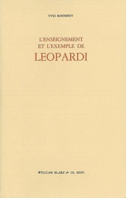 L' Enseignement et l'exemple de Leopardi