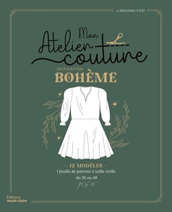 Mon atelier couture inspiration boheme : 12 modèles 1 feuille de patrons à taille réelle du 36 au 48