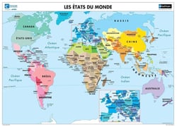 Planisphères : relief/politique