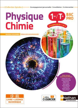 Spirales : physique-chimie : 1re/terminale bac pro : groupements 1/2 : livre + licence élève
