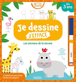Je dessine, j'efface – Les animaux de la savane (Petites Pousses)
